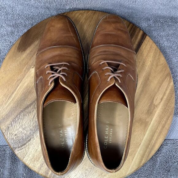 Cole Haan Grand OS Oxford Shoes Mens Size 12 Brown Leather Cap Toe Warren C20153 - Picture 7 of 10